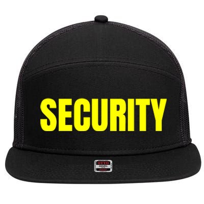 Security Front And Back Print Staff Event Uniform Bouncer 7 Panel Mesh Trucker Snapback Hat