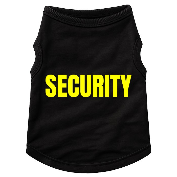 Security Front And Back Print Staff Event Uniform Bouncer Doggie Tank