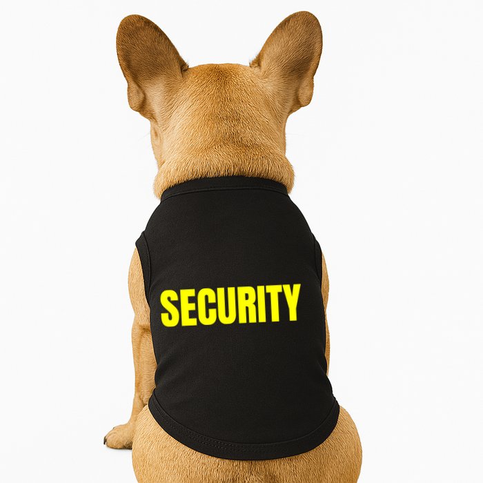 Security Front And Back Print Staff Event Uniform Bouncer Doggie Tank