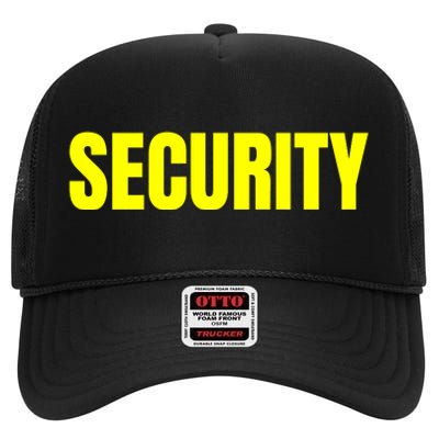 Security Front And Back Print Staff Event Uniform Bouncer High Crown Mesh Back Trucker Hat