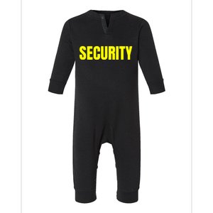 Security Front And Back Print Staff Event Uniform Bouncer Infant Fleece One Piece