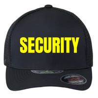 Security Front And Back Print Staff Event Uniform Bouncer Flexfit Unipanel Trucker Cap
