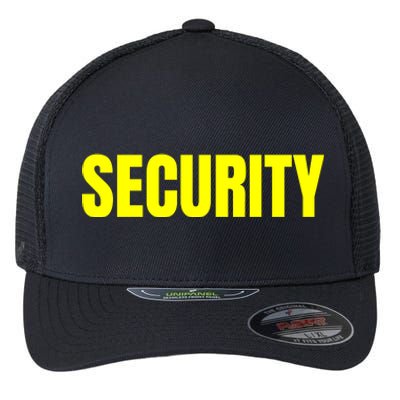 Security Front And Back Print Staff Event Uniform Bouncer Flexfit Unipanel Trucker Cap