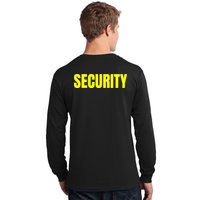 Security Front And Back Print Staff Event Uniform Bouncer Long Sleeve Shirt