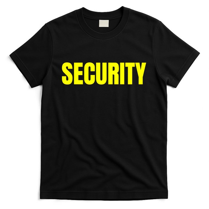 Security Front And Back Print Staff Event Uniform Bouncer T-Shirt