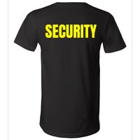 Security Front And Back Print Staff Event Uniform Bouncer V-Neck T-Shirt