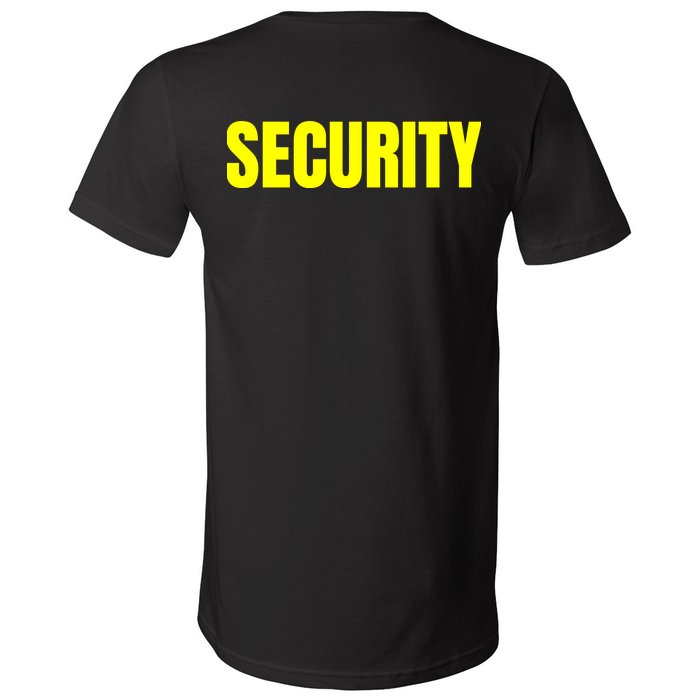 Security Front And Back Print Staff Event Uniform Bouncer V-Neck T-Shirt