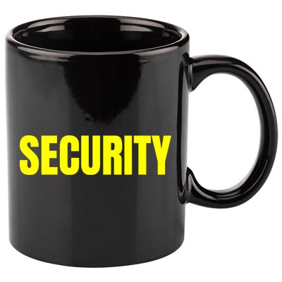 Security Front And Back Print Staff Event Uniform Bouncer 11oz C Handle Ceramic Mug