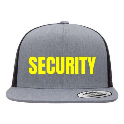 Security Front And Back Print Staff Event Uniform Bouncer Flat Bill Trucker Hat