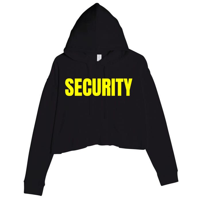 Security Front And Back Print Staff Event Uniform Bouncer Crop Fleece Hoodie