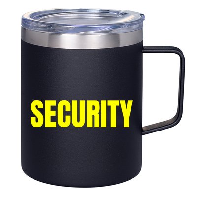 Security Front And Back Print Staff Event Uniform Bouncer 12oz Stainless Steel Coffee Mug