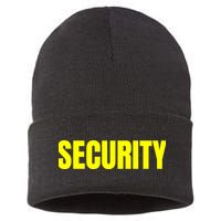 Security Front And Back Print Staff Event Uniform Bouncer Sustainable Knit Beanie