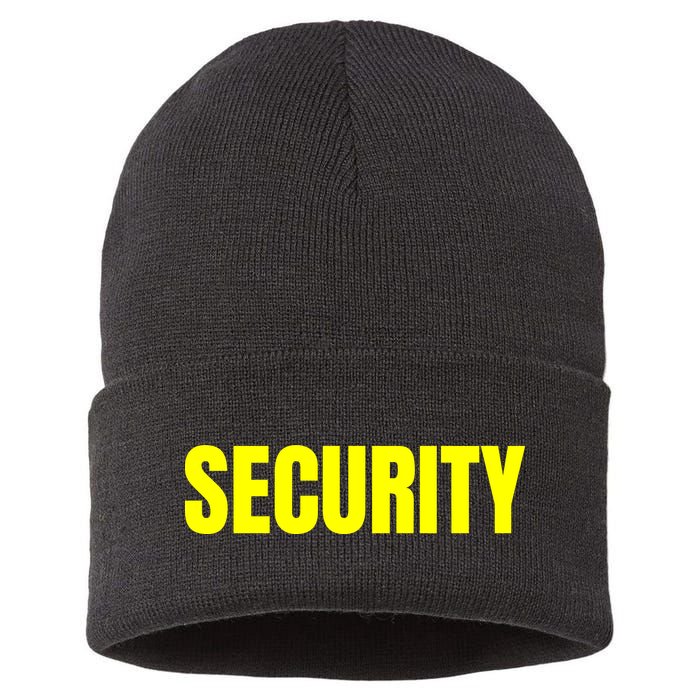 Security Front And Back Print Staff Event Uniform Bouncer Sustainable Knit Beanie