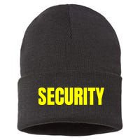 Security Front And Back Print Staff Event Uniform Bouncer Sustainable Knit Beanie
