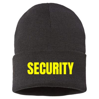 Security Front And Back Print Staff Event Uniform Bouncer Sustainable Knit Beanie