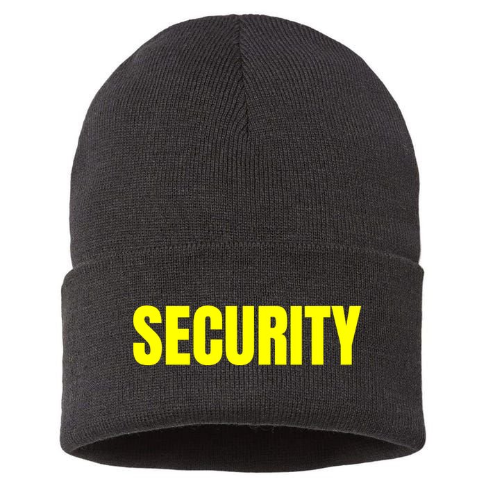 Security Front And Back Print Staff Event Uniform Bouncer Sustainable Knit Beanie