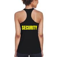 Security Front And Back Print Staff Event Uniform Bouncer Womens Tank Top