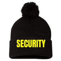 Security Front And Back Print Staff Event Uniform Bouncer Pom Pom 12in Knit Beanie