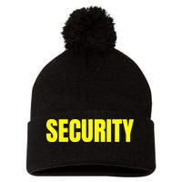 Security Front And Back Print Staff Event Uniform Bouncer Pom Pom 12in Knit Beanie