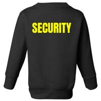 Security Front And Back Print Staff Event Uniform Bouncer Toddler Sweatshirt