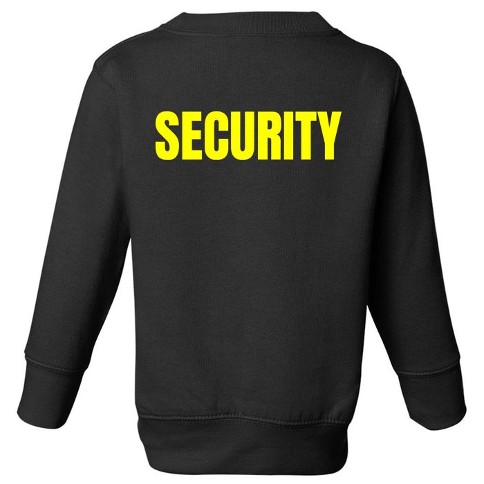 Security Front And Back Print Staff Event Uniform Bouncer Toddler Sweatshirt