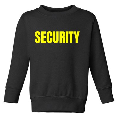 Security Front And Back Print Staff Event Uniform Bouncer Toddler Sweatshirt