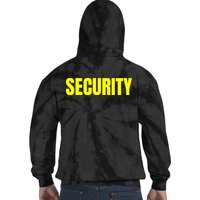 Security Front And Back Print Staff Event Uniform Bouncer Tie Dye Hoodie