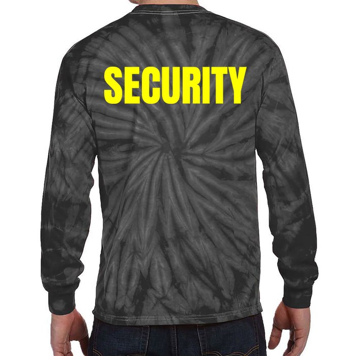 Security Front And Back Print Staff Event Uniform Bouncer Tie-Dye Long Sleeve Shirt