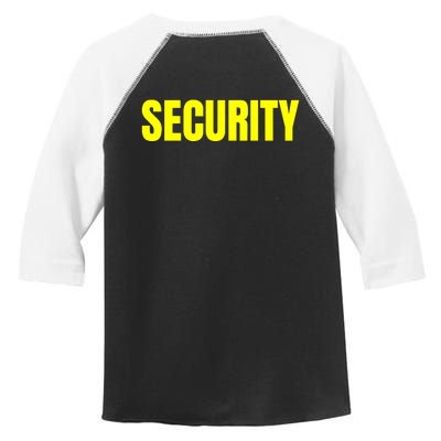 Security Front And Back Print Staff Event Uniform Bouncer Toddler Fine Jersey T-Shirt