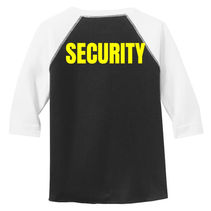 Security Front And Back Print Staff Event Uniform Bouncer Toddler Fine Jersey T-Shirt