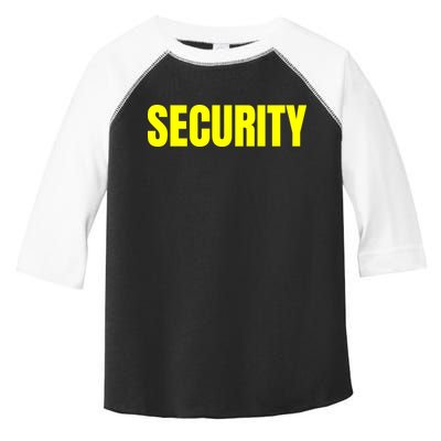 Security Front And Back Print Staff Event Uniform Bouncer Toddler Fine Jersey T-Shirt