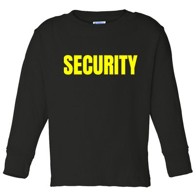 Security Front And Back Print Staff Event Uniform Bouncer Toddler Long Sleeve Shirt