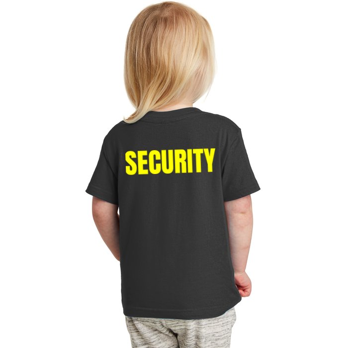 Security Front And Back Print Staff Event Uniform Bouncer Toddler T-Shirt