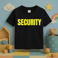 Security Front And Back Print Staff Event Uniform Bouncer Toddler T-Shirt