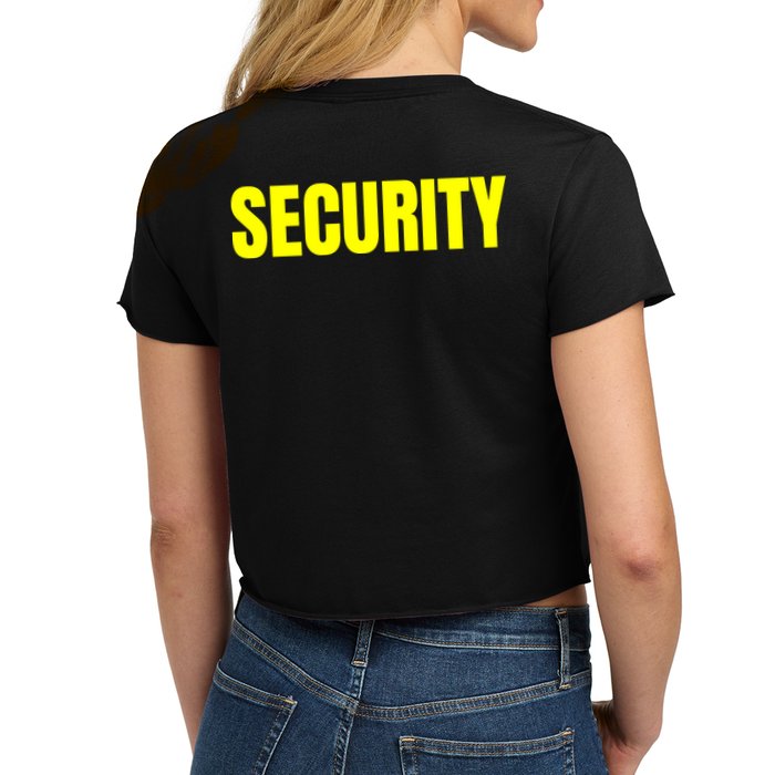 Security Front And Back Print Staff Event Uniform Bouncer Crop Top
