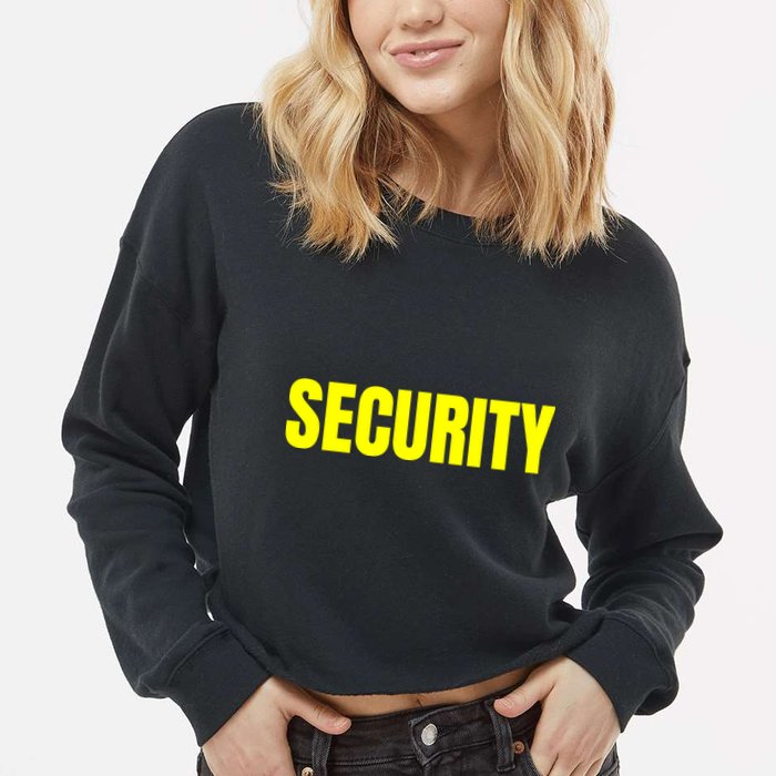 Security Front And Back Print Staff Event Uniform Bouncer Cropped Pullover Crew