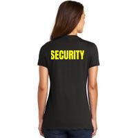 Security Front And Back Print Staff Event Uniform Bouncer Women's V-Neck T-Shirt