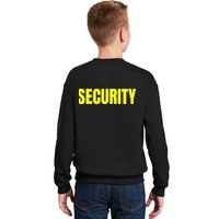 Security Front And Back Print Staff Event Uniform Bouncer Kids Sweatshirt