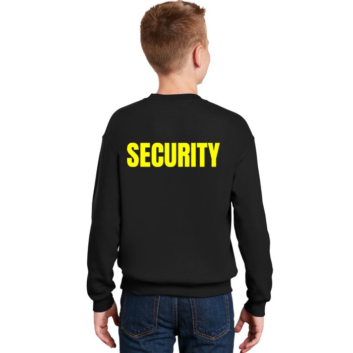 Security Front And Back Print Staff Event Uniform Bouncer Kids Sweatshirt