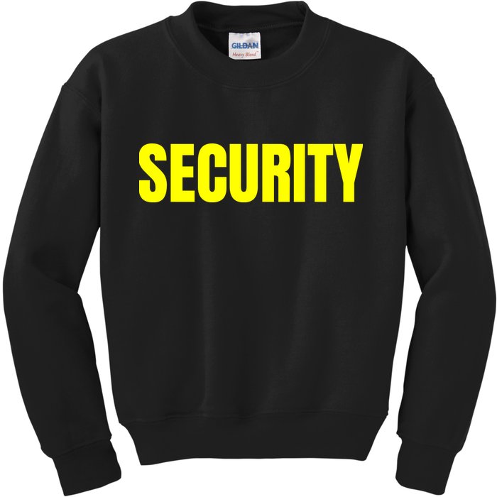 Security Front And Back Print Staff Event Uniform Bouncer Kids Sweatshirt