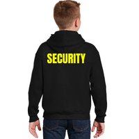 Security Front And Back Print Staff Event Uniform Bouncer Kids Hoodie