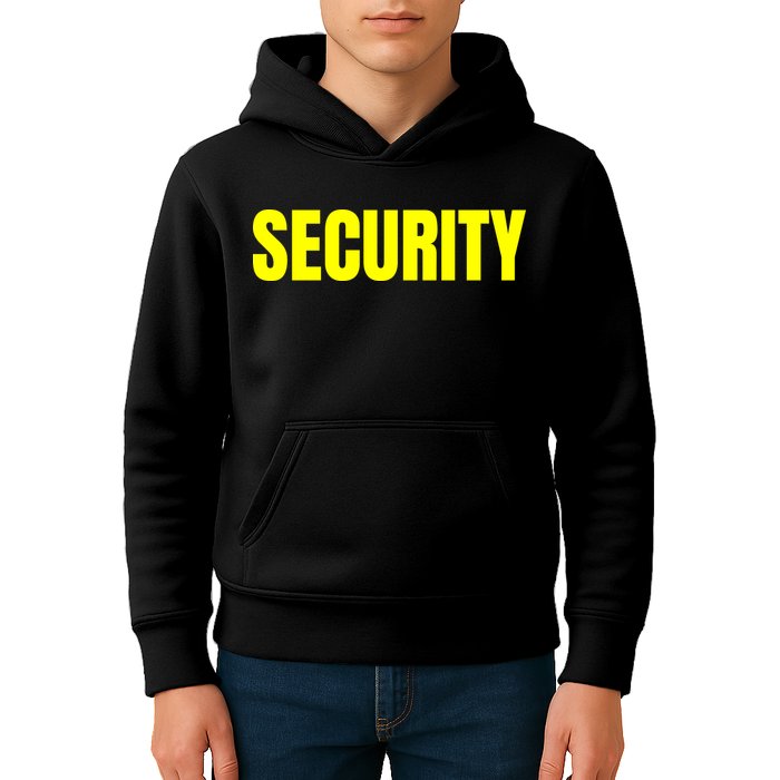Security Front And Back Print Staff Event Uniform Bouncer Kids Hoodie