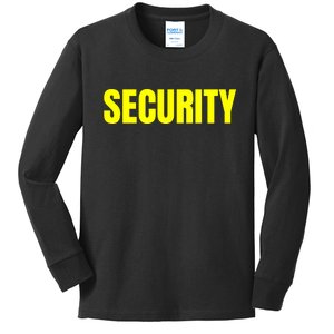 Security Front And Back Print Staff Event Uniform Bouncer Kids Long Sleeve Shirt