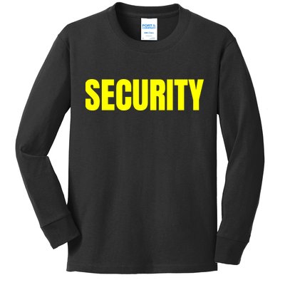 Security Front And Back Print Staff Event Uniform Bouncer Kids Long Sleeve Shirt