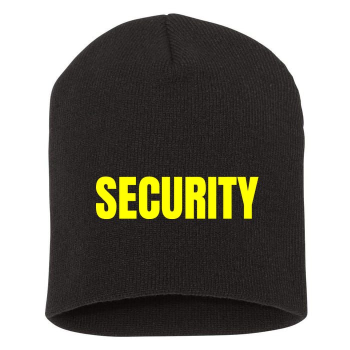 Security Front And Back Print Staff Event Uniform Bouncer Short Acrylic Beanie
