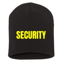 Security Front And Back Print Staff Event Uniform Bouncer Short Acrylic Beanie