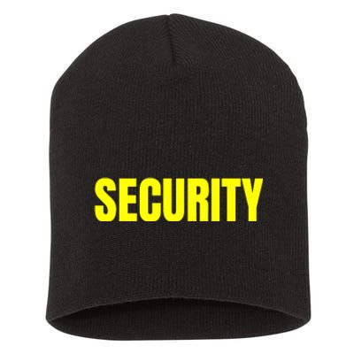 Security Front And Back Print Staff Event Uniform Bouncer Short Acrylic Beanie