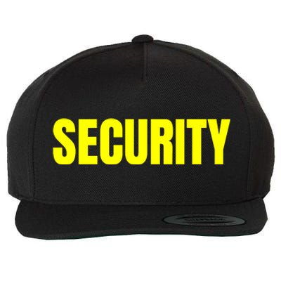 Security Front And Back Print Staff Event Uniform Bouncer Wool Snapback Cap