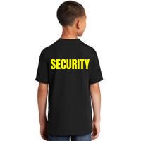 Security Front And Back Print Staff Event Uniform Bouncer Kids T-Shirt