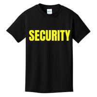 Security Front And Back Print Staff Event Uniform Bouncer Kids T-Shirt